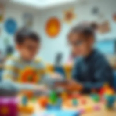 Students engaging with a digital learning tool