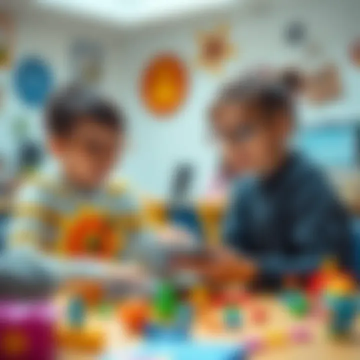 Students engaging with a digital learning tool