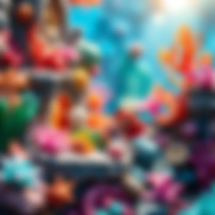 The vibrant colors of Ariel's coral reef home