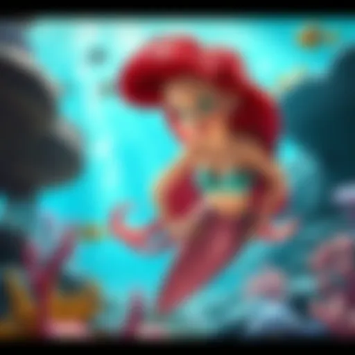 Ariel exploring her underwater kingdom