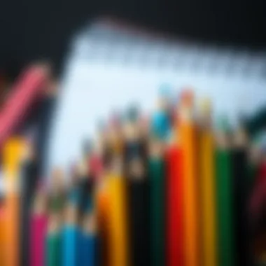Diverse range of colored pencils showcasing creativity