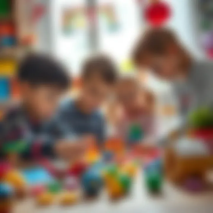 Children engaged in crafting educational toys