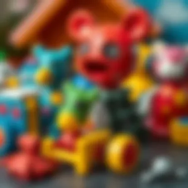 Colorful DIY toys made from recycled materials