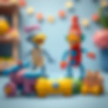 Completed DIY toys ready for play