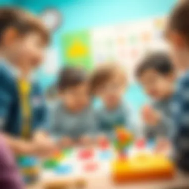 Children enjoying a math game