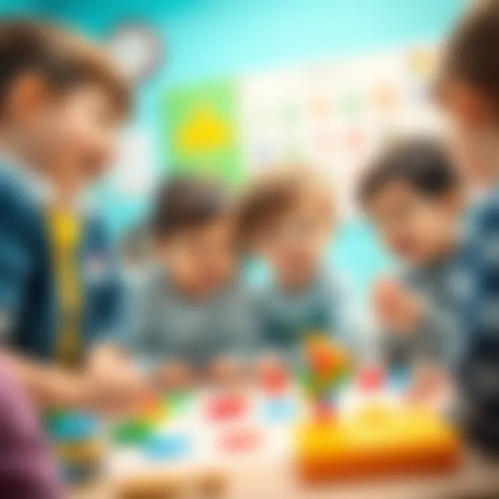 Children enjoying a math game