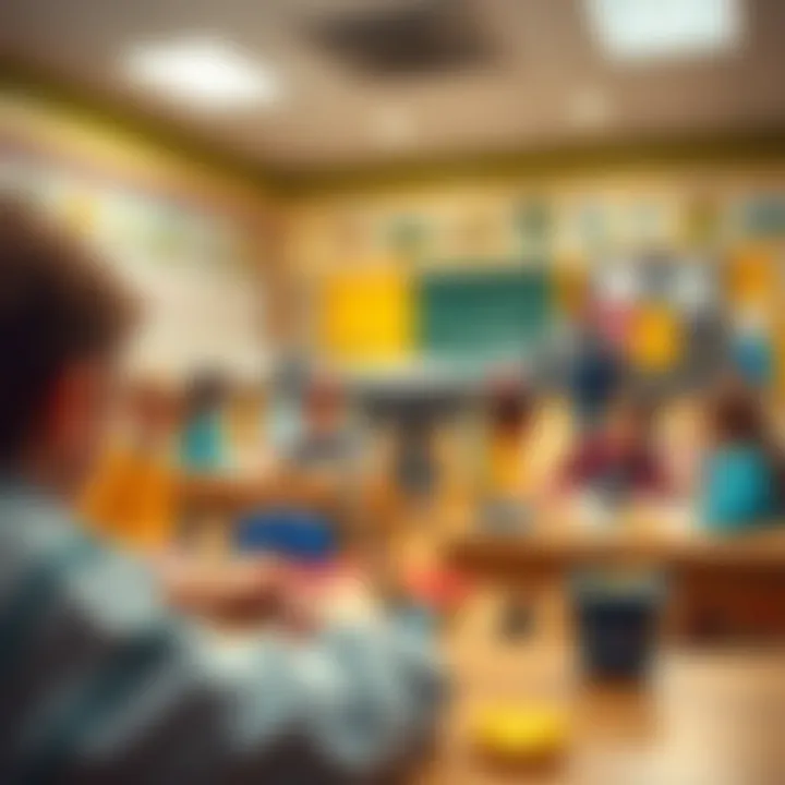 An educational setup where children learn about drones and their functionalities