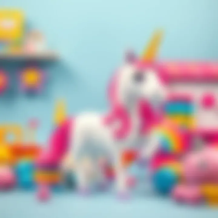 Unicorn Toys as Learning Tools Educational materials alongside unicorn toys for learning