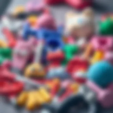 Creative Arrangement of Puppet-Making Materials Puppet-making materials arranged creatively