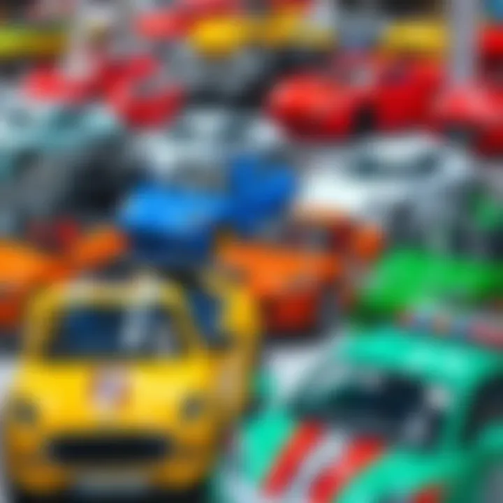 Electric cars designed for children in a display