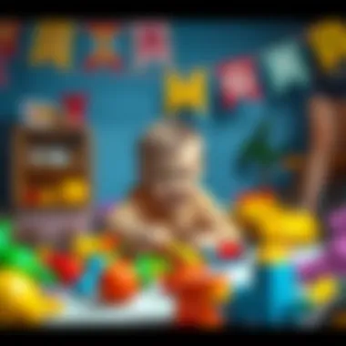 Child developing motor skills while playing