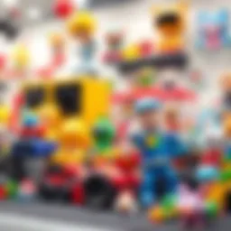 A vibrant display of popular toys showcasing the latest trends.