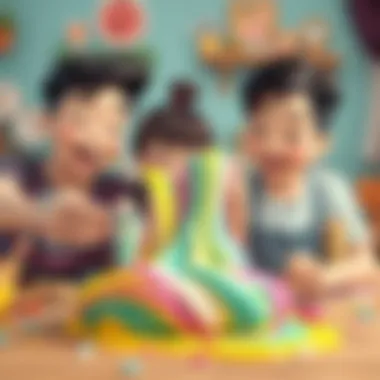 Family Enjoying Time with Homemade Slime Family enjoying time with homemade slime