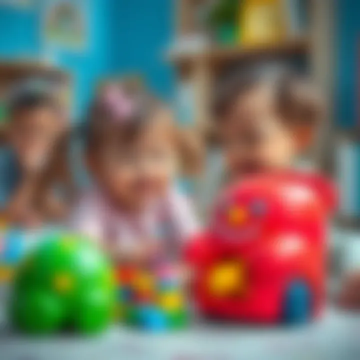 Engaging children with Fisher Price toys during playtime