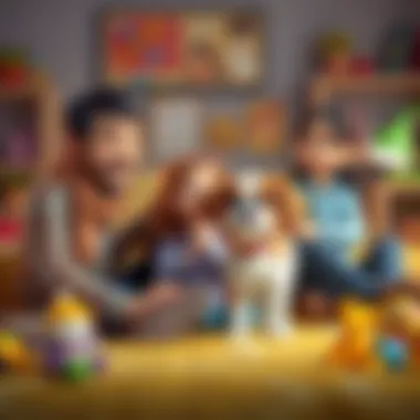 Companionship in Family Life A family enjoying time with their pet, showcasing companionship