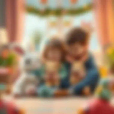 Family Connections: The Significance of Fluffy Rabbits Family bonding time with children and stuffed rabbits