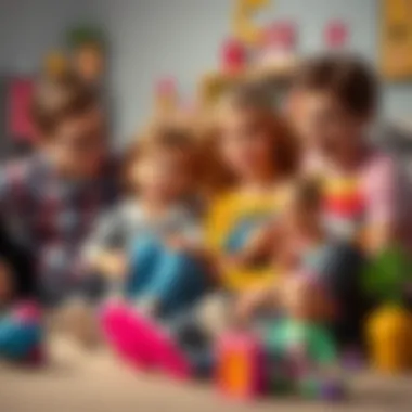 A family enjoying time together with Barbie toys