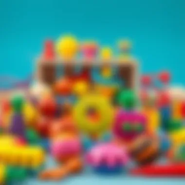 Vibrant Collection of Magnetic Toys A vibrant collection of magnetic toys showcasing different shapes and colors