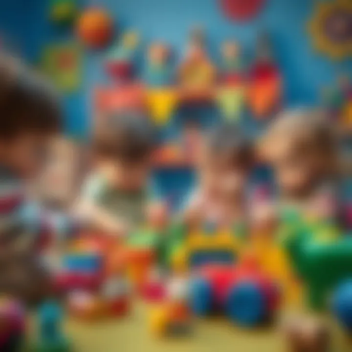 Children engaging in imaginative play with colorful toys.