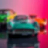 A vintage Ferrari toy car showcasing its classic design