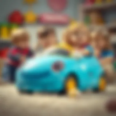 Group of children engaging with Fisher Price Smile Car