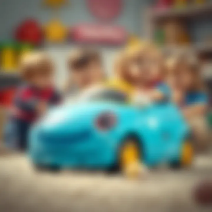 Group of children engaging with Fisher Price Smile Car