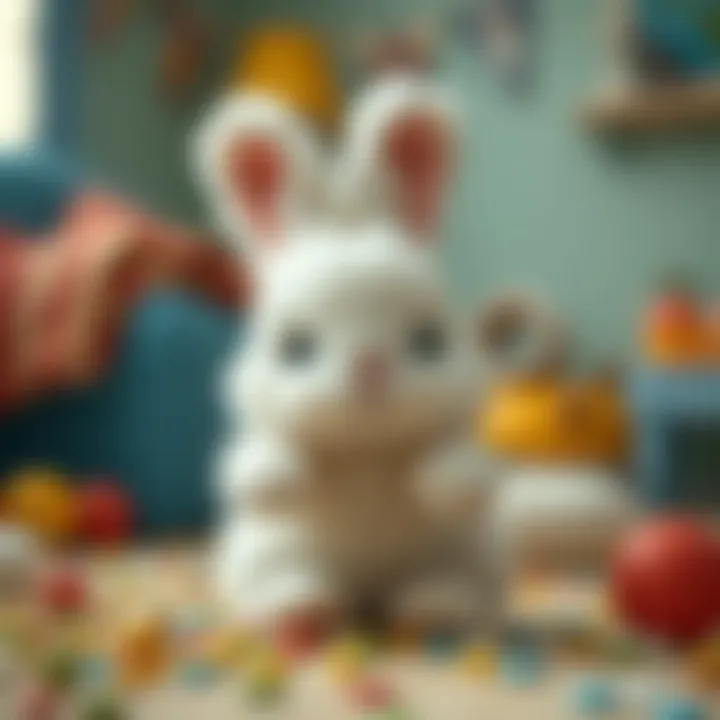 The Role of Fluffy Rabbits in Playtime A fluffy rabbit toy in a playful environment