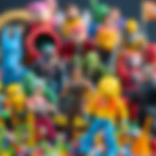 Colorful assortment of Fortnite action figures