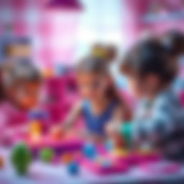 Children engaged in imaginative play through Barbie games