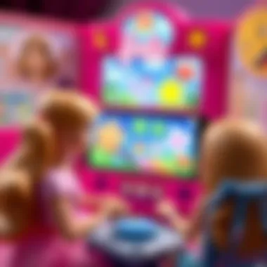 Colorful Barbie game interface showcasing creativity and fun