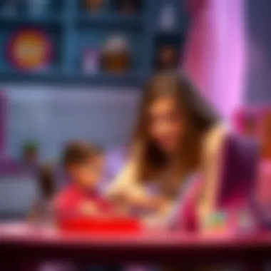 Parents supervising children while playing Barbie games safely