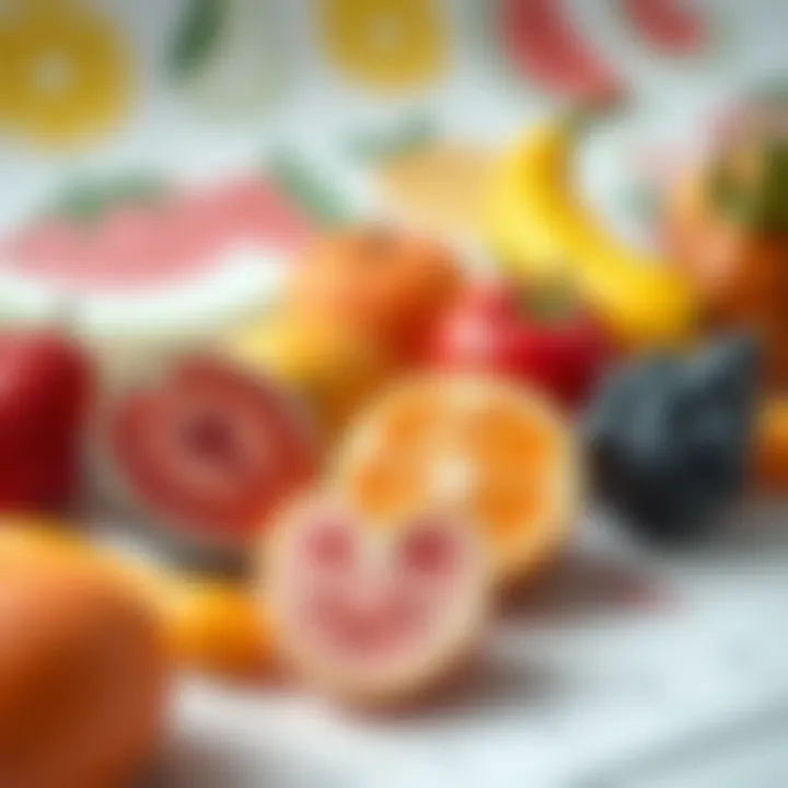 Pastel Illustrations of Iconic Fruits Colorful pastel drawings of various fruits