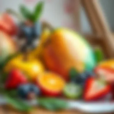 Exploring Watercolor Techniques in Fruit Art Vibrant watercolor fruits on a canvas