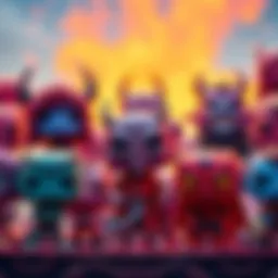 Demon Slayer Funko Pop characters displayed in a vibrant collection.