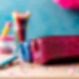 Glitter pencil cases showcasing vibrant colors and designs