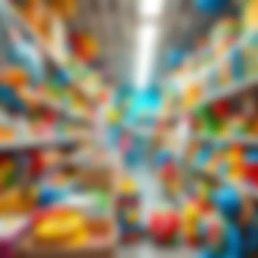 A vibrant display of toys in a Gölcük store showcasing educational products.