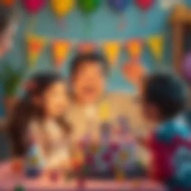 A family celebrating a birthday with joy and laughter