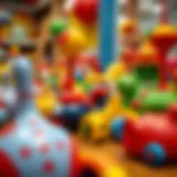 Colorful variety of wobbling toys for children