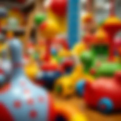 Colorful variety of wobbling toys for children