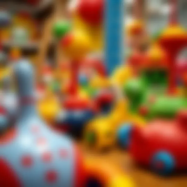 Colorful variety of wobbling toys for children