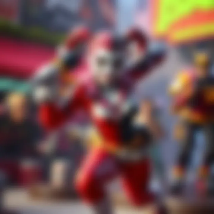 Dynamic Action with Harley Quinn Dynamic action scene featuring Harley Quinn in a game