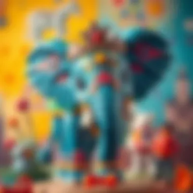 A vibrant artwork showcasing a majestic elephant