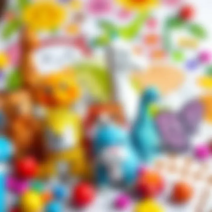 A colorful depiction of various animals ready for coloring