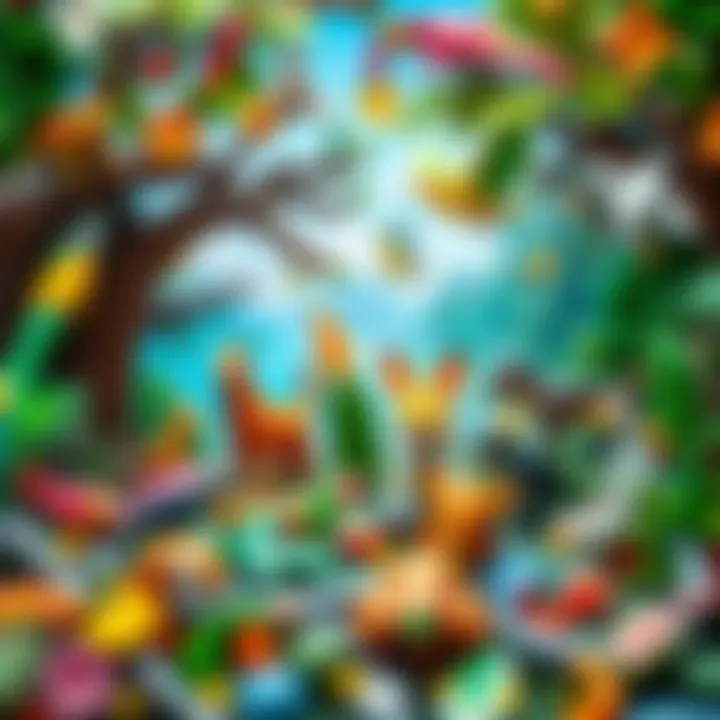 Diverse Ecosystem of Animal Life An intricate ecosystem displaying diverse animal life