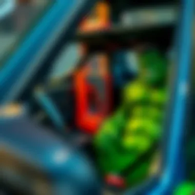 Close-up of the safety features of a Hulk car