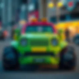 Vibrant Hulk car showcasing its robust design