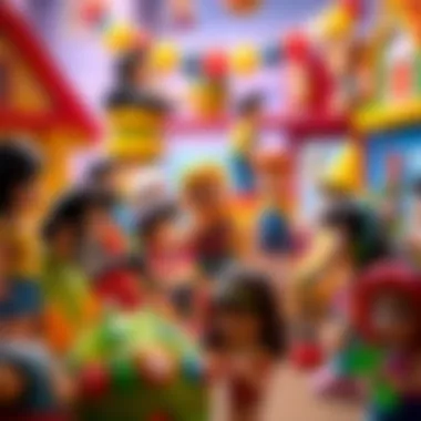 A vibrant scene depicting iconic cartoon moments