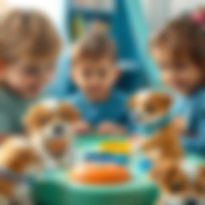 Interactive Learning Tools with Puppies Children using interactive educational tools with puppies