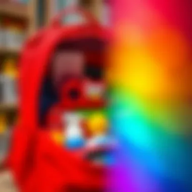 Close-up of the interior of a red backpack showing its spacious compartments.