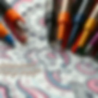 A close-up of intricate designs created with various artistic pens, demonstrating skill and imagination